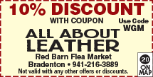 Discount Coupon for All About Leather at the Red Barn